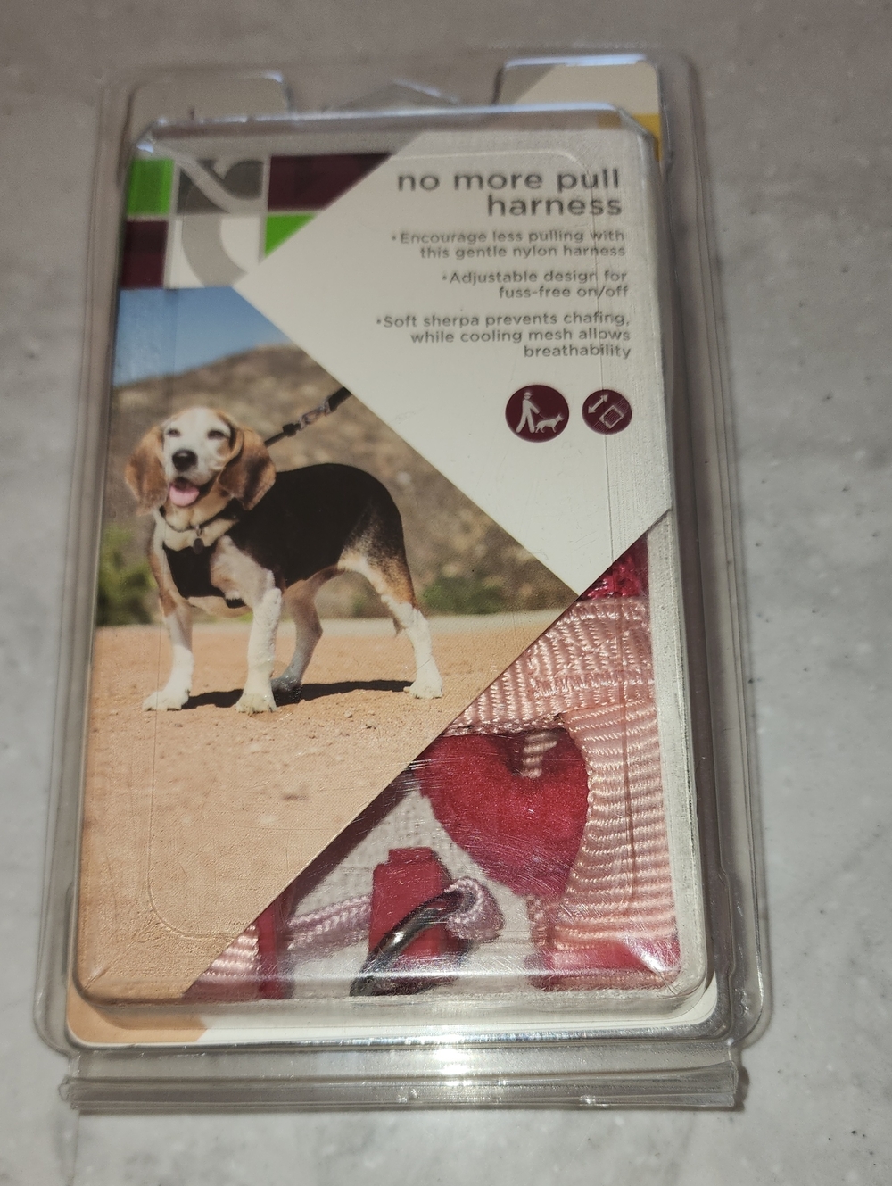 Good2Go Pink and Red Heart No-Pull Dog Harness
